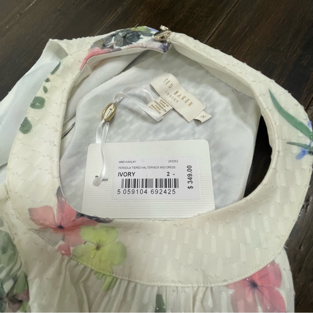 Ted Baker Kahlay Pergola Halterneck Midi Dress New Size 6 - Picture 7 of 7